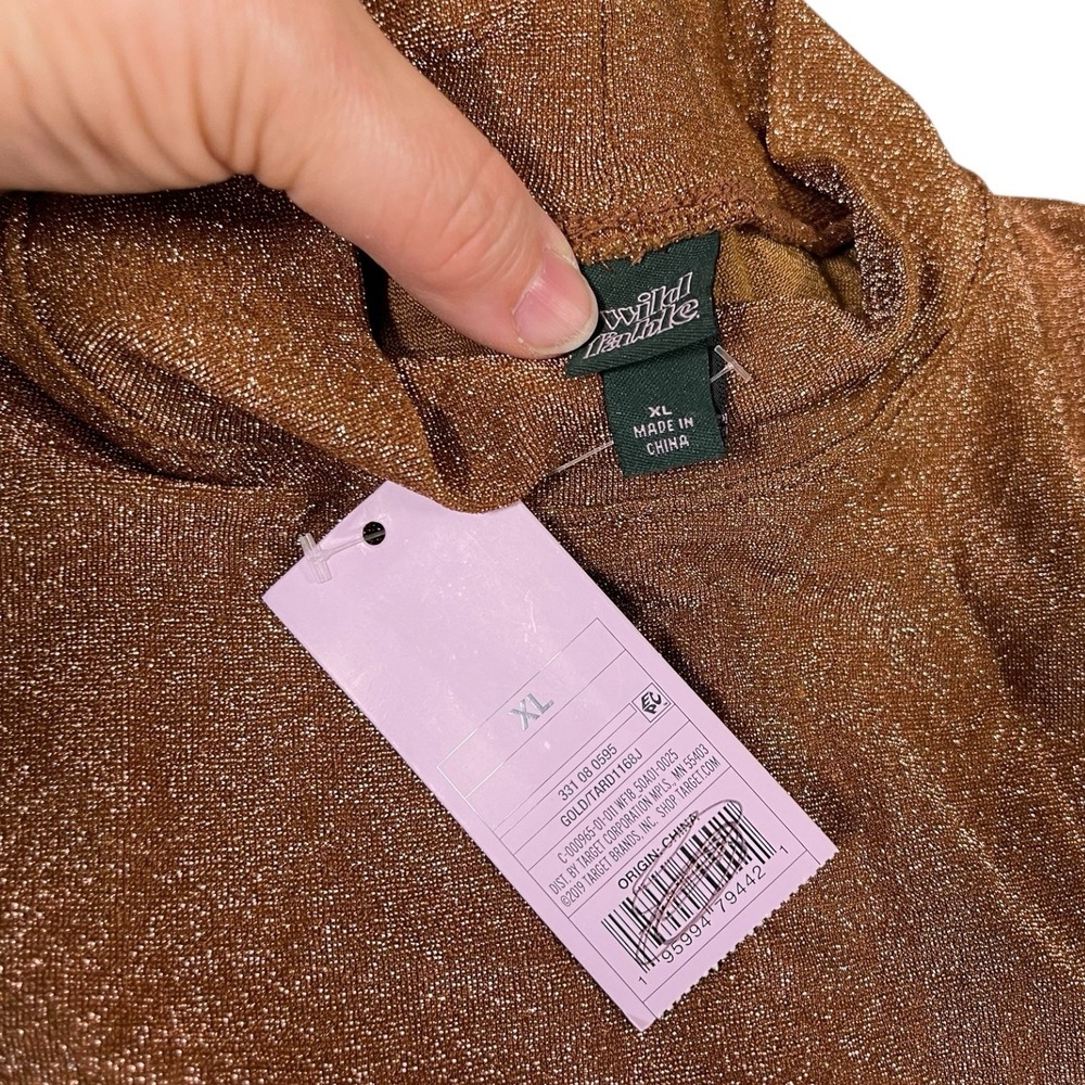 NEW Wild Fable XL Copper Metallic Mock Neck Sleeveless Mini‎ Dress Party Glam - Picture 5 of 7